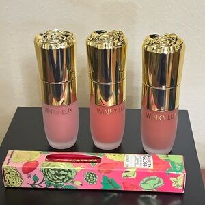 Winky Lux Cheeky Rose liquid blush and fruity gloss makeup lot